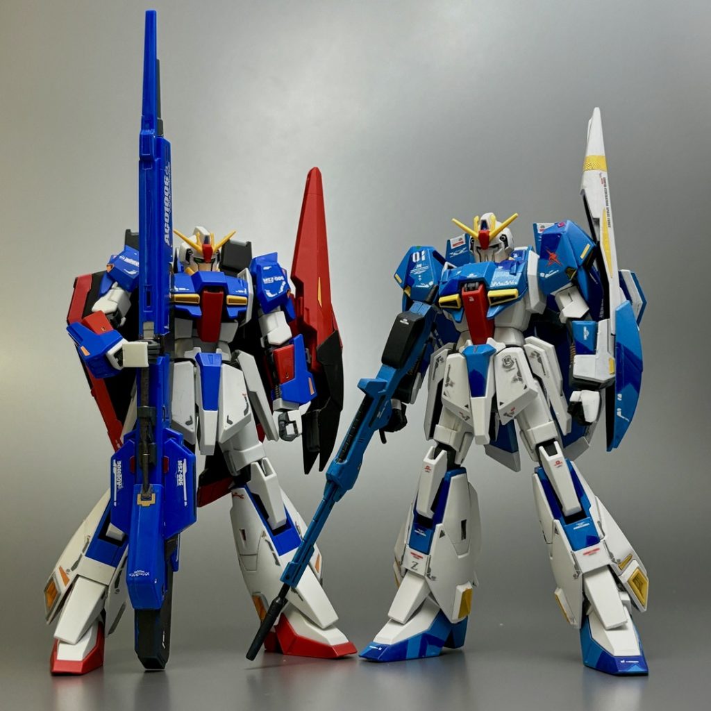 新旧HGゼータ、アムロ機とカミーユ機でパシャリ。
