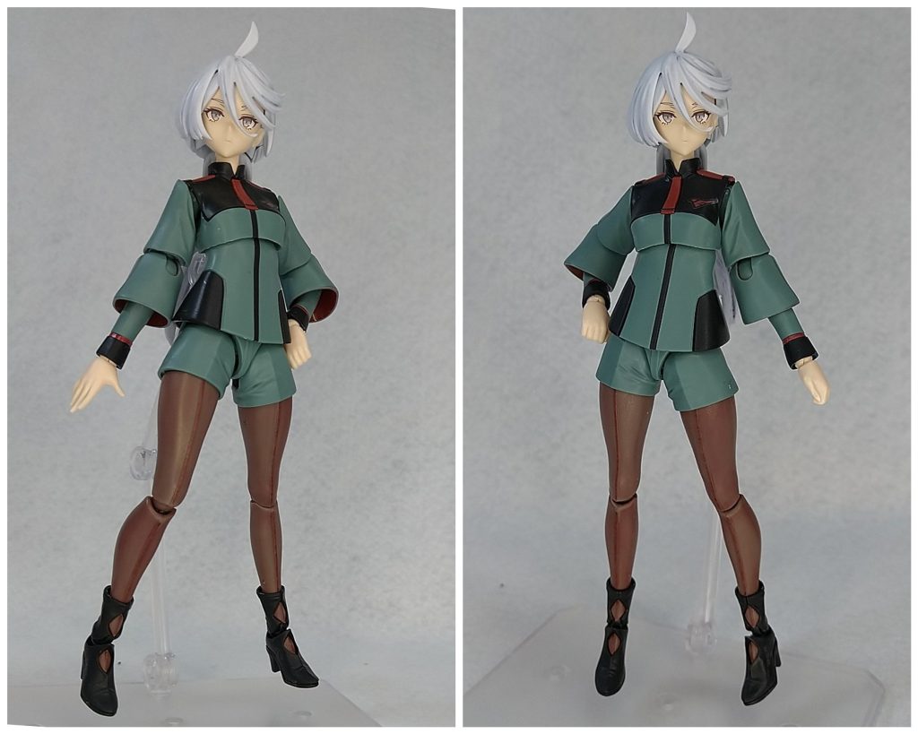 髪の毛をガンダムマーカー、リアルタッチグレーで若干の陰影を付け、タイツをリアルタッチレッドで薄く塗りました。