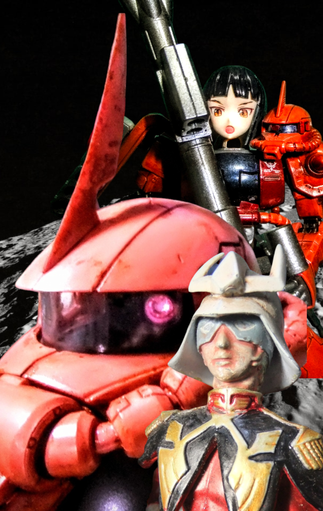 本来はシャア専用ザク娘のお色直し版をピンでメイン画像にしたかったのですが?レギュレーションに引っ掛かりそうだったので  ザクヘッドとシャア大佐でシャア専用ザク娘の下腹部を鉄壁の防業となります😁