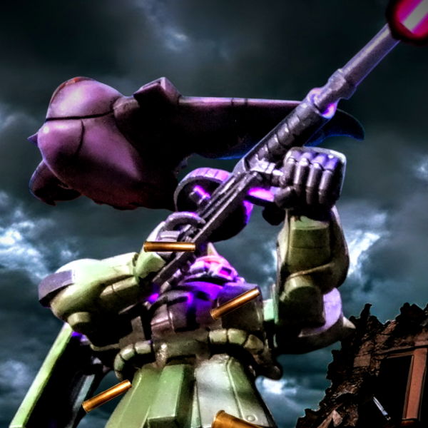 間に合わなかったFG量産型ザク　オリジンザク、HGUCザクの余剰品で一体でっち上げました😁