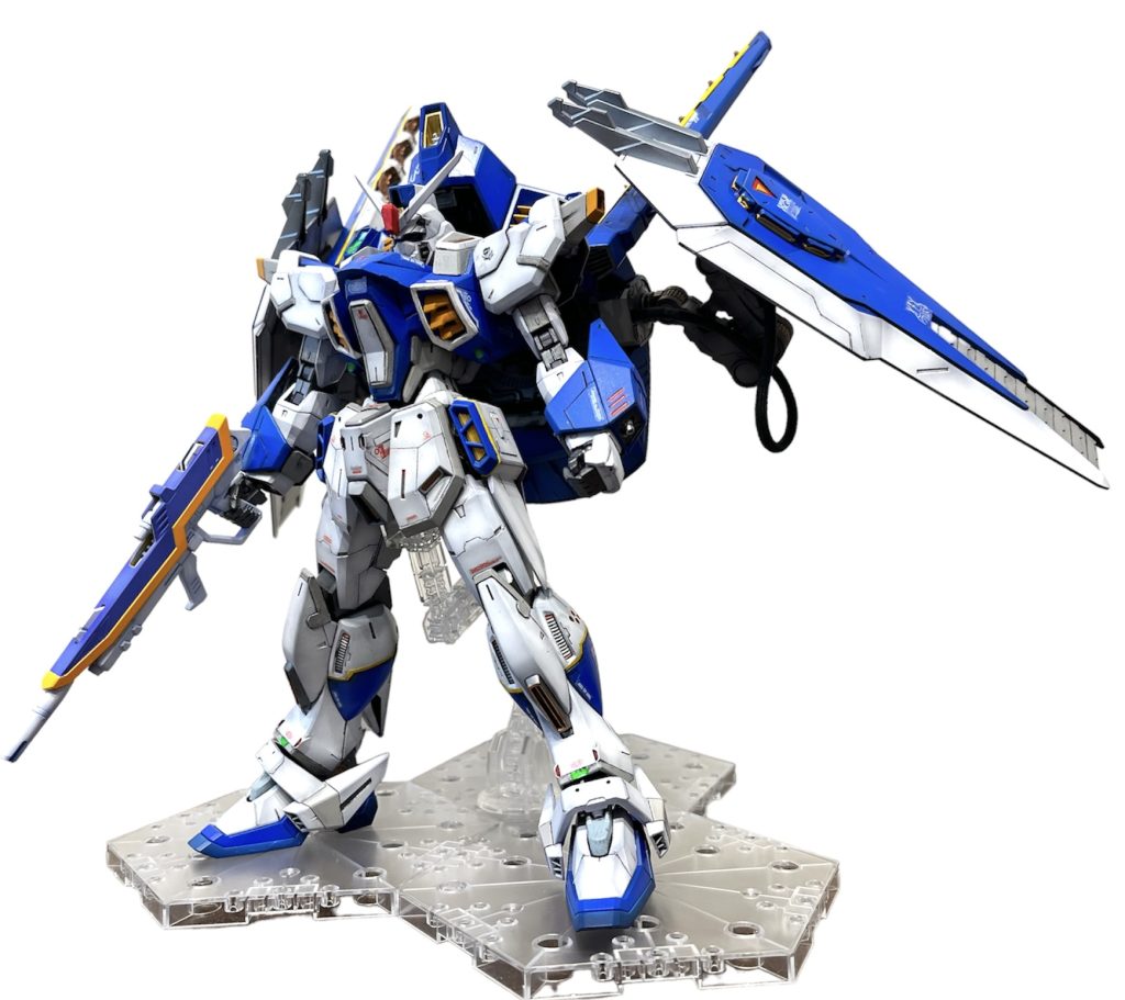 カラーソースはH i-νガンダム。白部分はグレーと白のツートン。赤をできる限り抜き、差し色としました。