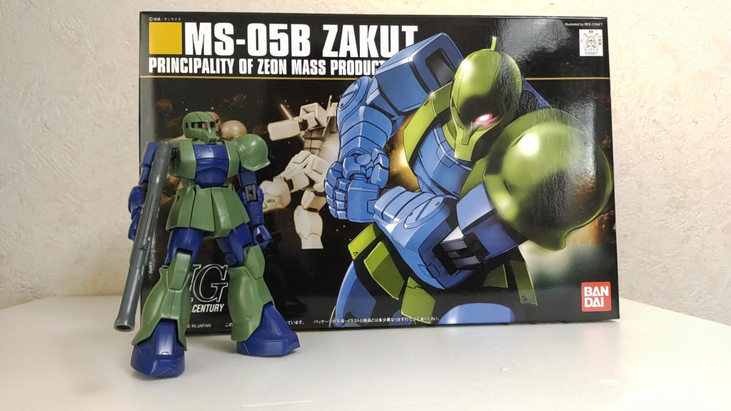 素組で仮組みした状態です　この箱絵のイメ－ジに近い少し薄目のカラ－リンを目指してみたんですが更に薄い目で仕上ってしまいました　グラデと汚しの計算を入れたんですが・・・おい本当に寄せる気あるんか？