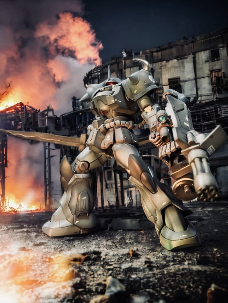 ビルの廃墟とかが似合うMSですね！