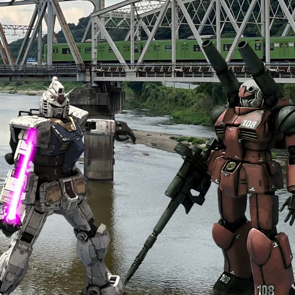 ガンダム+ガンキャノン in 大和川