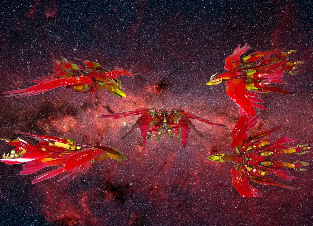 高速飛行モード。宇宙空間での巡行形態バードモード