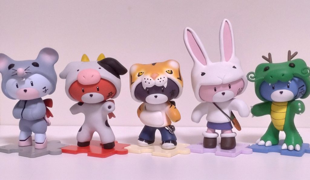 これまで作ってきた干支プチッガイ達を並べてみました