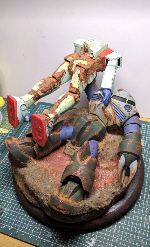 基本的に素組みのつや消しトップコートで、一部のみ塗装しています。あとはひたすら汚しです。