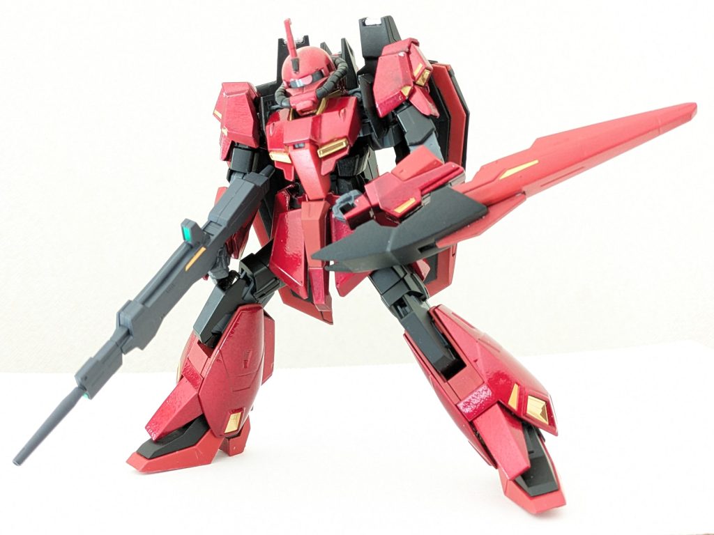 06R-2ジョニーライデン専用高機動型ザクの頭でZザク。これじゃザクスピードやないかーい!ライフル伸ばし忘れ。