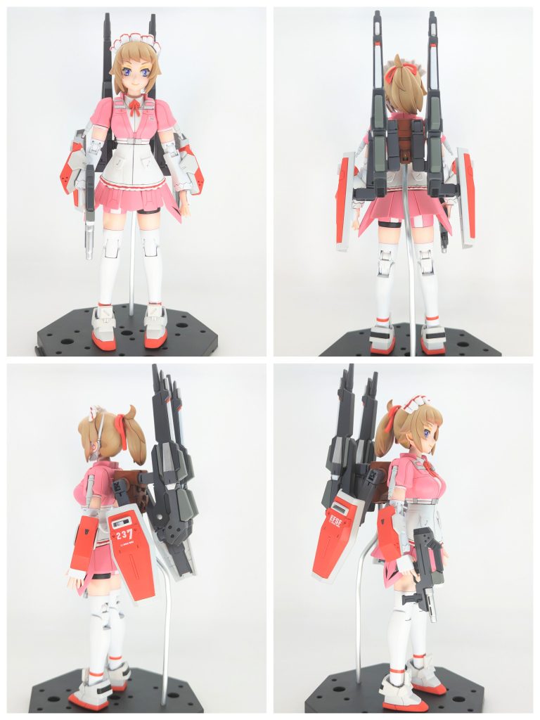 まずはぐるりと主な改修箇所は顔の凹凸をより自然に、自分好みに削って整形、瞳のレンズはやめてそのぶん瞳パーツを押し出し瞳を手書き眉毛も奥まっていたので表に出るよう改修髪の毛のシャープ化二の腕は肌表現にしたかったので削って整形指もマニュピレーター表現の先が気持ち悪かったので埋めて素手表現に変更胴体短縮、足首の突起削りあとは全体的に色々いじってます 