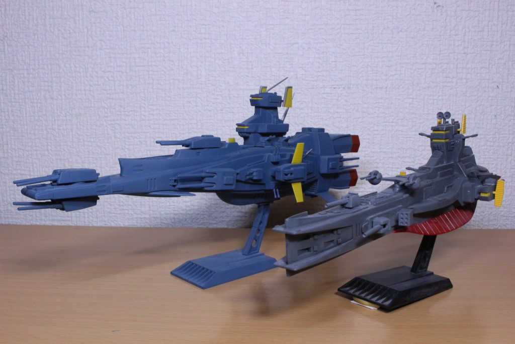 同コンセプトで以前作ったサラミス級とコロナ禍前でしたか旧キットが色々再販された時に艦隊組もう!なんて言いながらマゼラン2隻とサラミス5隻くらいをいろんな店舗だったり通販で買い回ったやつの1つです。他にもホワイトベースやらミデアやらムサイやら色々買って押し入れに…汗こっちのサラミスはプラ板だけでディテールアップを計っています。アニメの艦船キットから入って旧帝国海軍艦なんかも作ってみたいなァ!と言ってたのですがこないだゴジラ-1.0を観てウォーターラインシリーズの高雄を買ったりしました…  挑戦したいと思います。最後にお気に入りのショットを。