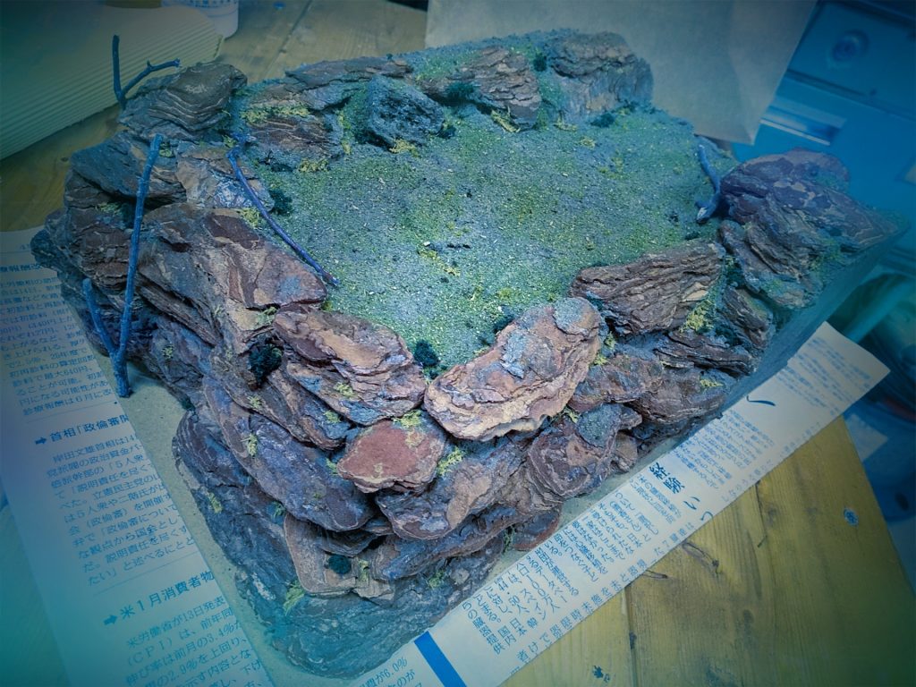 あと、こうやって木を外して、アプリで色を弄り倒せばなんちゃって海中ジオラマにもなるんだぜ!(・∀・)ドヤァ