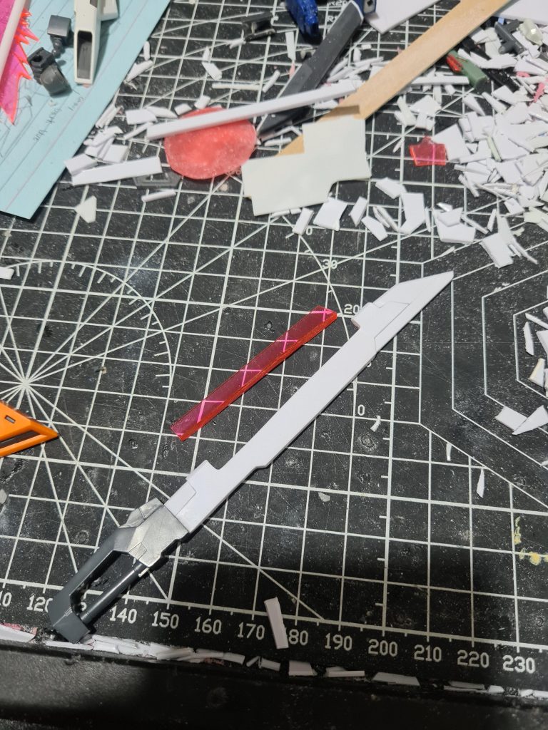 The sword blade was made from a board.