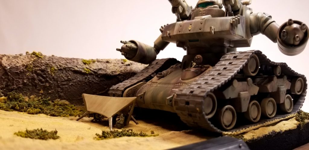 ガンタンク初期型+61式戦車 迷彩仕様 ジオラマ仕上げ