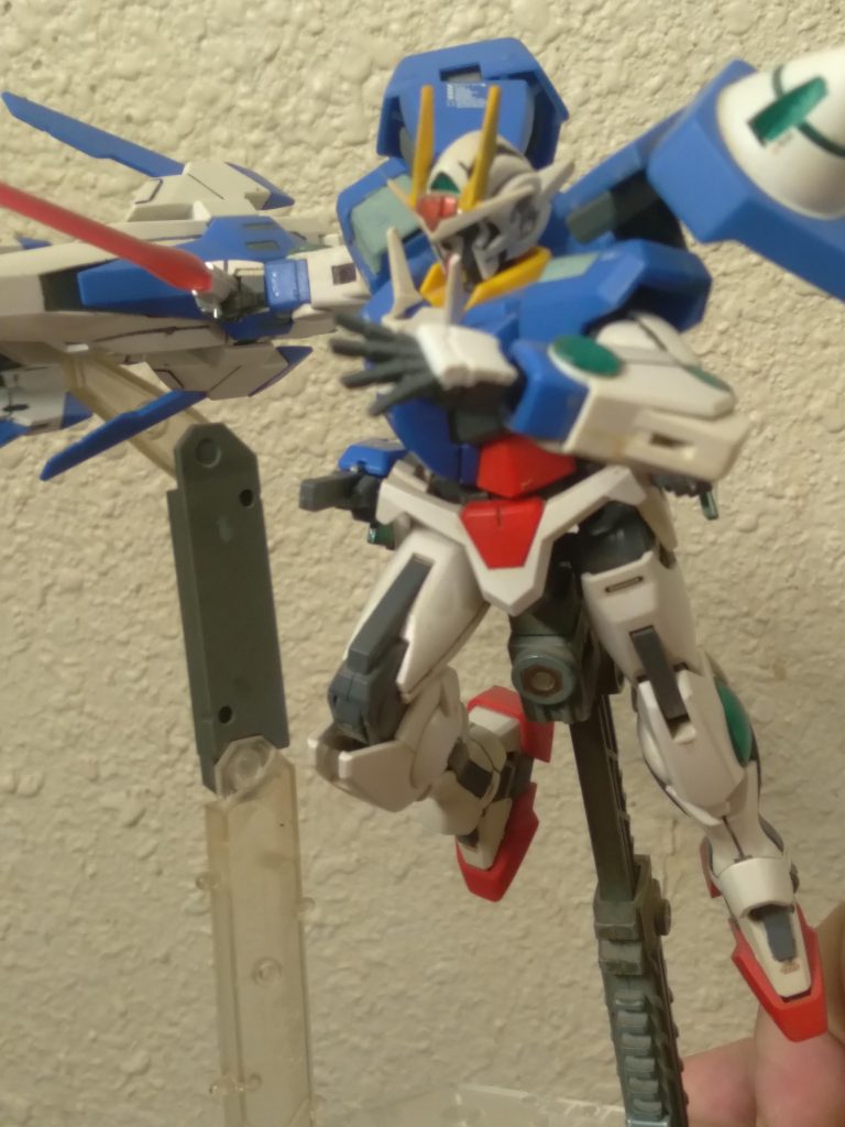 I also added some light weathering. The gn condensers, I used metallic green Gundam marker on the inside of them