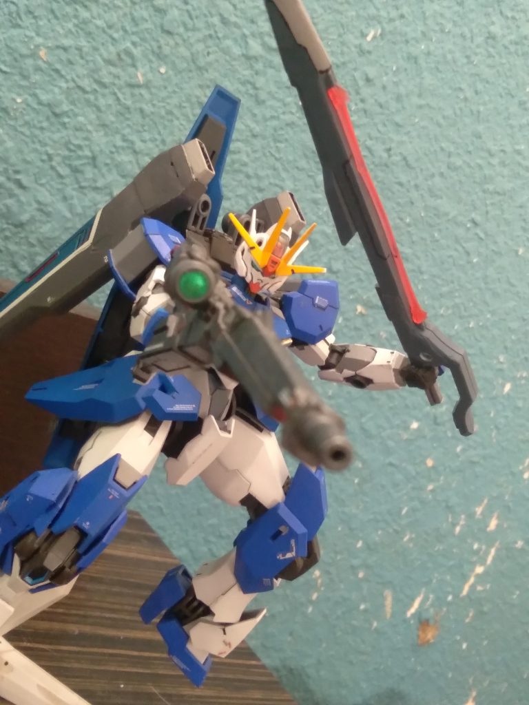 The Aerial Rebuild head on the Gundam Leander 