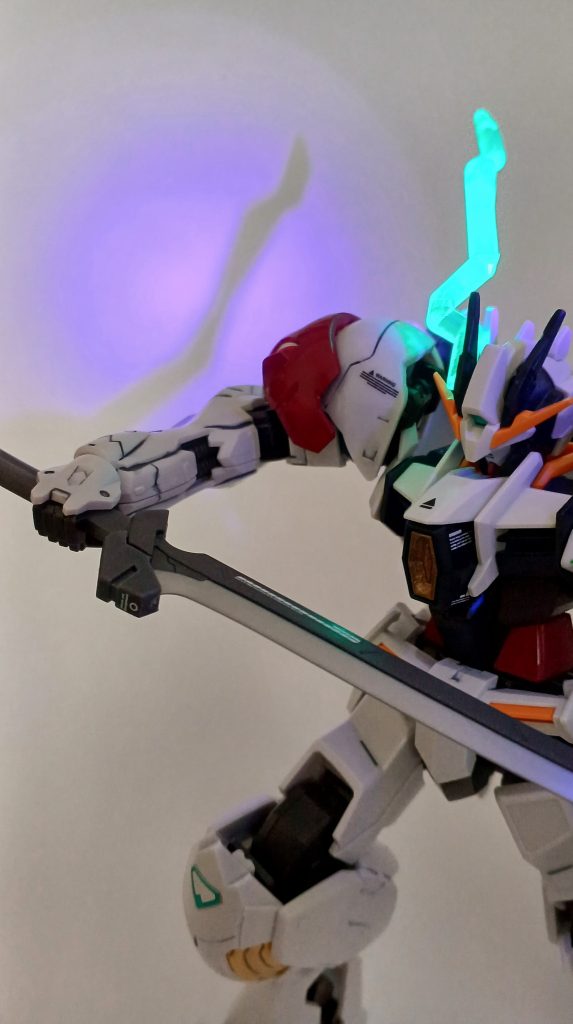 特殊システムGN阿頼耶識トランザムはもちろん使えるが、最大の特徴は機体と搭乗者のシンクロ率を上げ、自分の手足のように機体を操縦すると言うシステム GN阿頼耶識を搭載してることだ。脳波で機体と粒子をコントロールさせることにより、自由自在に機体を制御、さらに脳波コントロールにより相手の次の攻撃を予測し、避けることができる。しかし可動時間が3分と言う短さ、さらにルプスドライヴでも追い付けないほどの粒子消費が激しいため可動終了時には機体の動きが鈍くなると言う欠点がある。