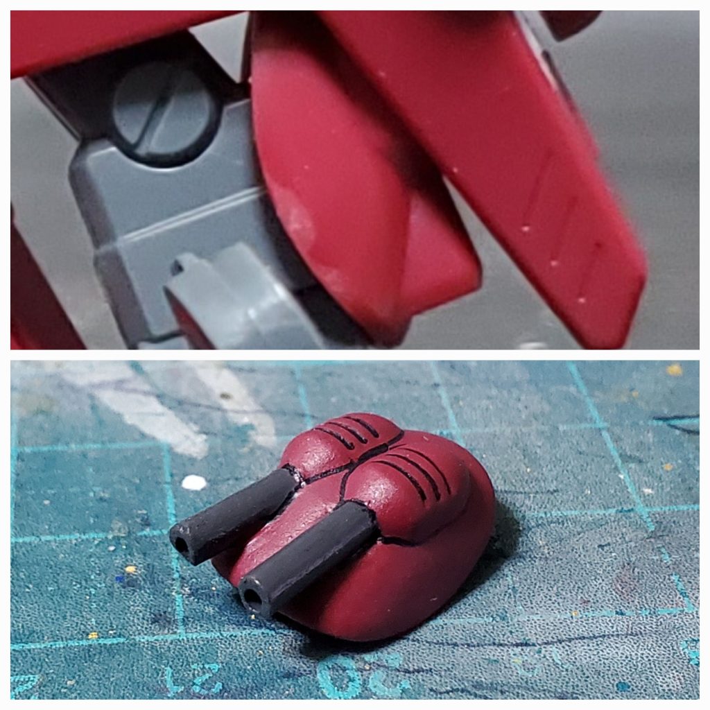 一体成形になっているものを新たにパーツを追加してディテールアップさせています。