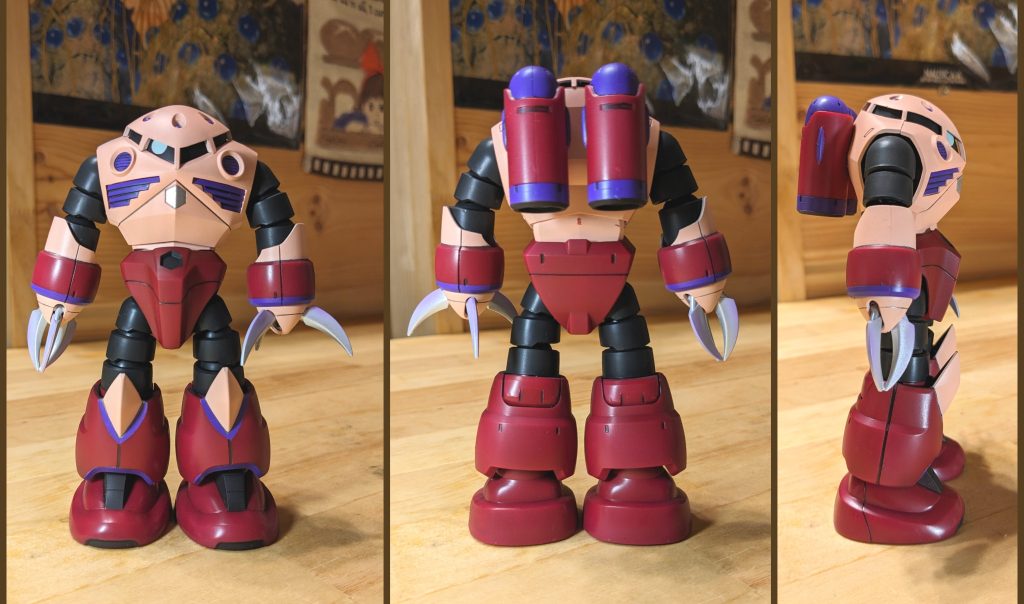 ポージングの都合上、陰で見にくかったりしたので、直立での正面・背面・横もアップです🪞一応マットな仕上がりを目指したので、最後に全て艶消しクリアはしたのですが、甘かったかもしれませんね🥹