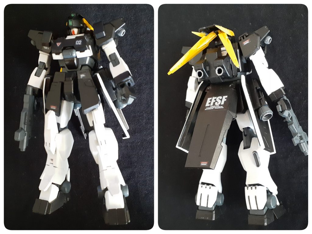 ベースはEZ-SRです。シールドブースターなしでも、腰の可動式バインダーとリアスカートに大出力バーニアで短時間飛行は可能。