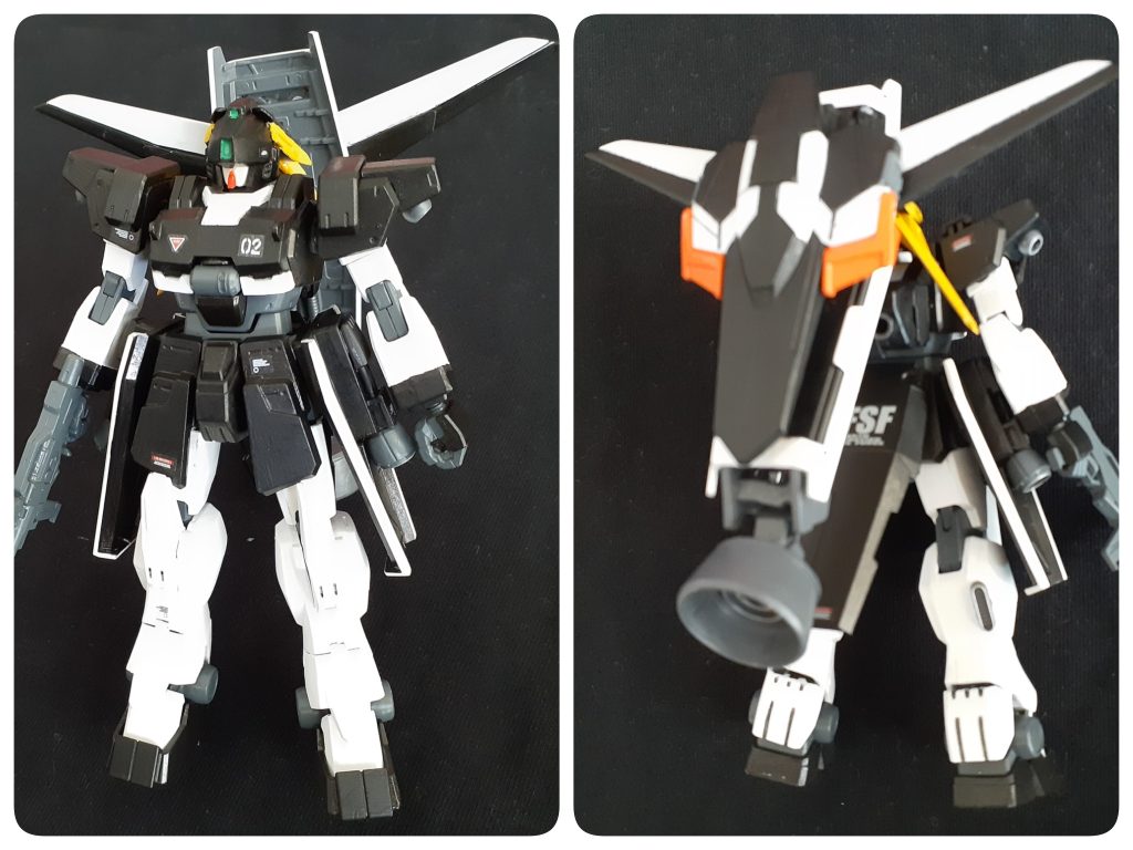 特徴的な、超大型バーニアと可動翼を備えるシールドブースター。ネオジム磁石で着脱可能です。