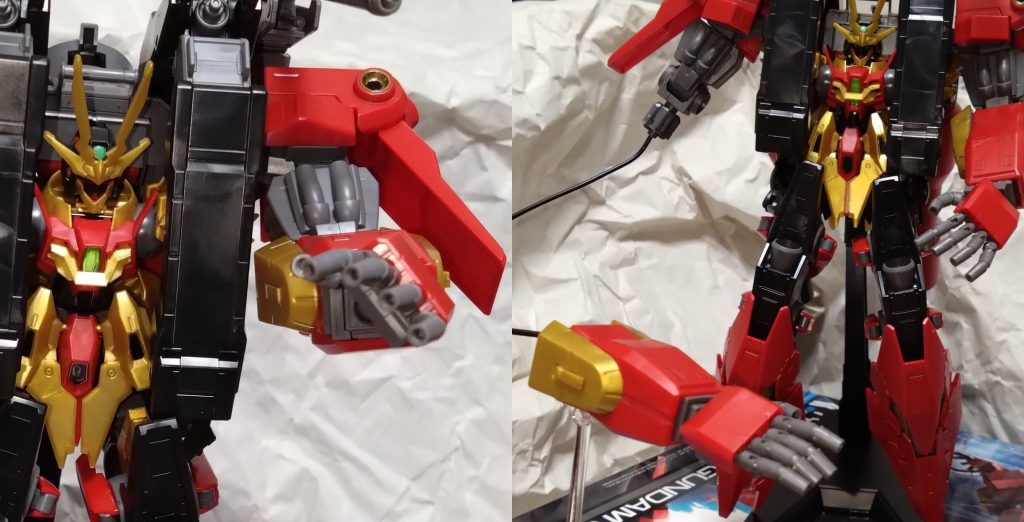 ここで武装紹介。サイコ・アームユニットII本機の腕を構成する大型ユニット。『サイコガンダムMk-II』の腕を使用し、指の一本一本がメガ粒子砲になっている。また、ジオングのように前腕部を有線で射出する機能が追加され、広範囲でのオールレンジ攻撃が可能。