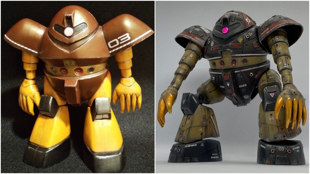 ゴッグ部員(レギュラー)。左は入部当時。右は現在。