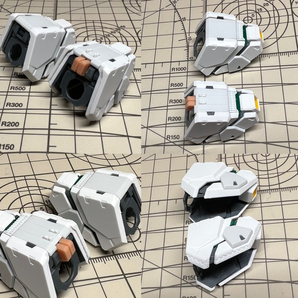 装甲が厚く感じる部分は段落ちしたりスジボリいれたり。