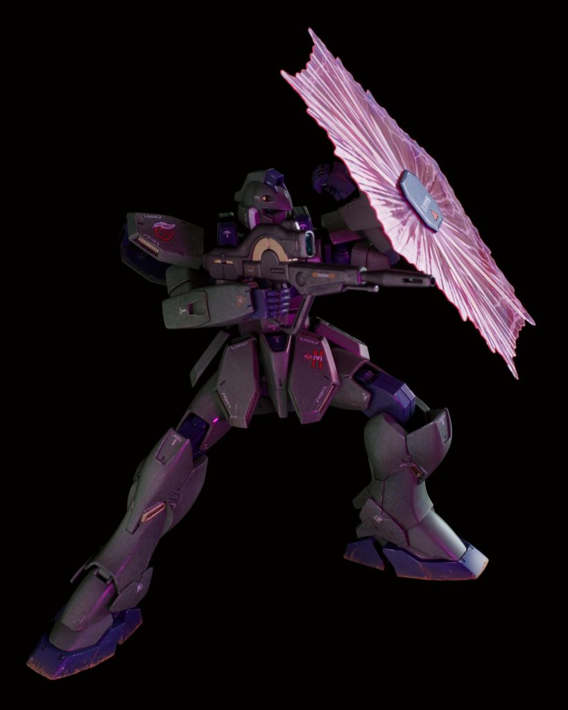 ビームシールドを使用した写真をうまく表現するため、光源にちょっとピンク色も追加。(ピンク光源は角度違い)