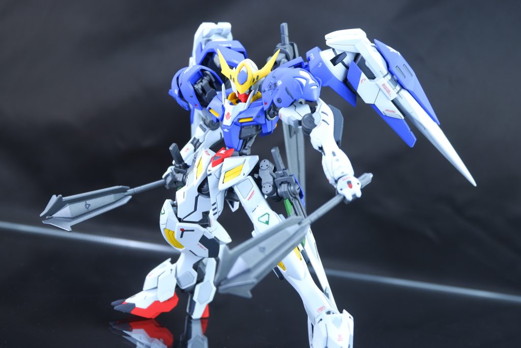 ▲アクションポーズ!GNツインメイスを装備!