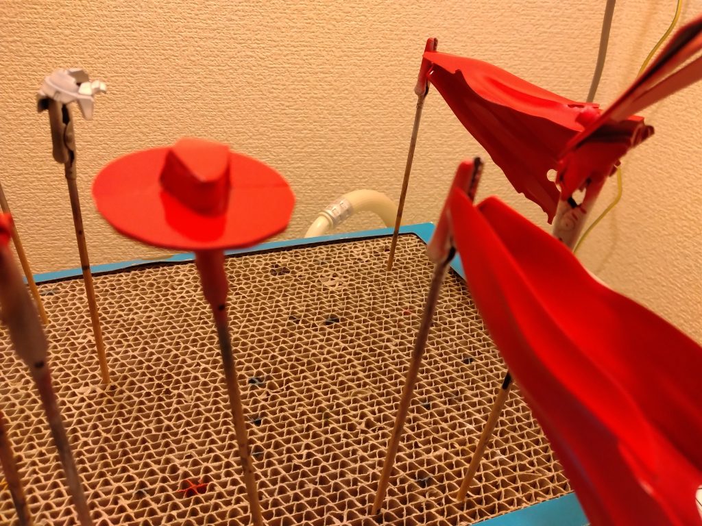 ミスターカラーのモンザレッドとレッドをブレンド。ほぼ一対一ぐらいの割合で調色