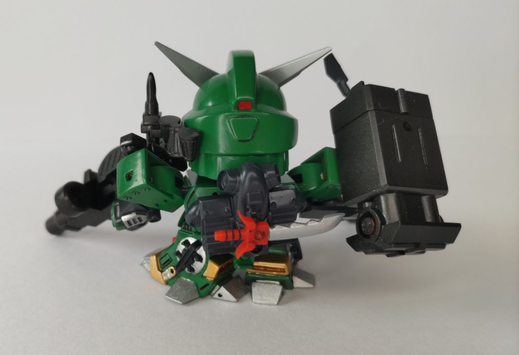 調べていたら「モデルはアーノルド・シュワルツェネッガーで、コマンド形態は主演の映画『コマンドー』の主人公・ジョン・メイトリックス大佐、SDガンダム外伝でのコナン形態は映画コナン・ザ・グレートなど氏が演じた役柄に合わせた形態を持っている。」とありました。　　　　　　　　　　　　　　　　　　　　　　　　　　　　　　　　　　当時なんとなく、シュワちゃんがモデルと聞いたことがあったので、勝手に「ターミネーター（しかも2)」だと思っていました。　　　　　　　　　　　　　　　　　　　　　　　　　　　　　　　　　　　　　　　　　　　　自分としては玄田哲章さんでコマンドーといえば、伊集院隼人ですがw