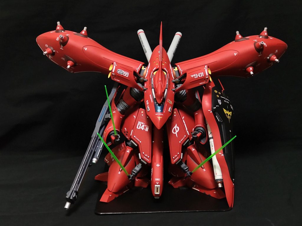 正面、シールドにもメガ粒子砲を付けてます。HWS作成時に作った試作品。