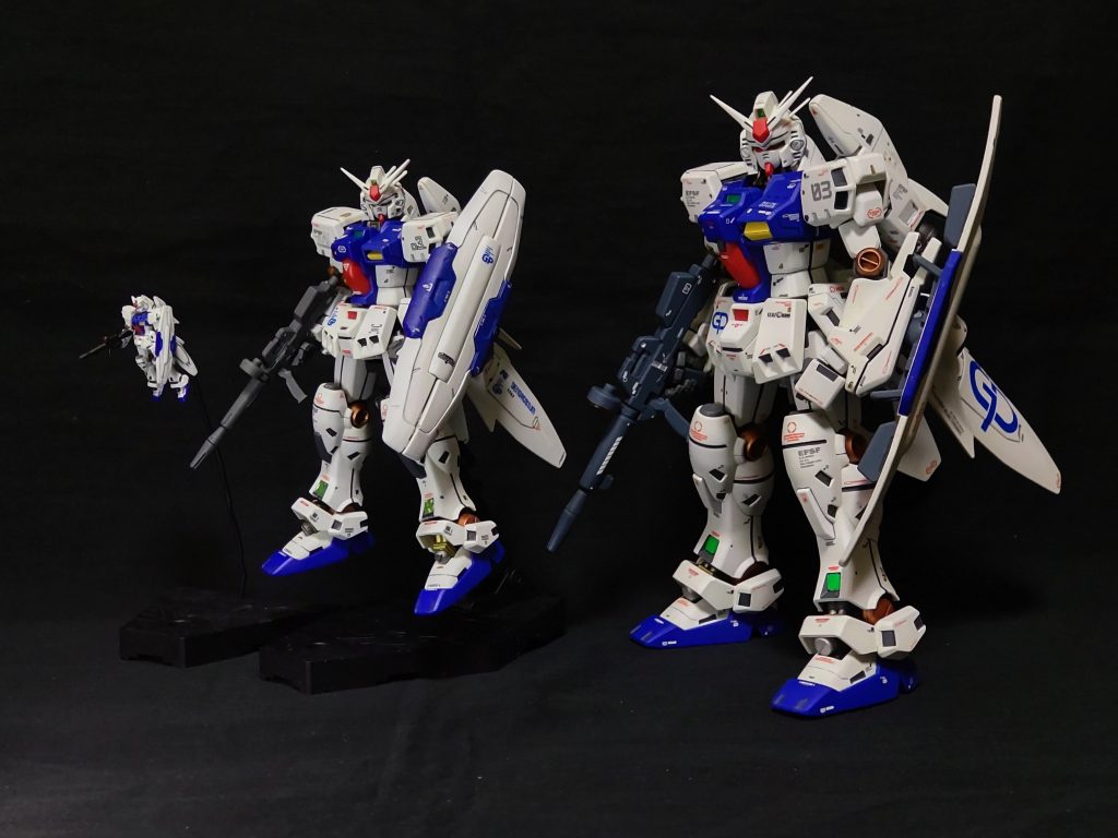 我が家のステイメン。左から1/550、1/144、1/100。