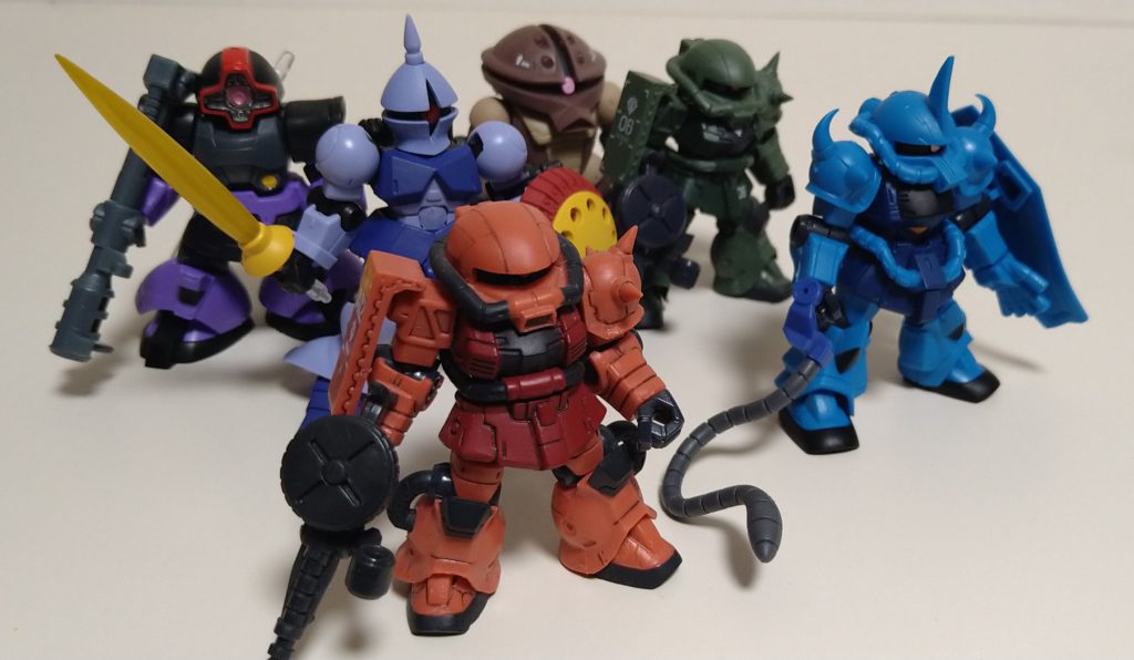 最後はジオンＭＳみんなで…あれ？ゲルググってまだ出てなかったでしたっけ？