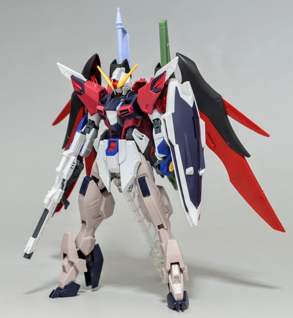 HGデスティニーガンダム、イモータルジャスティスガンダム 全塗装 ガンプラ完成品 HG 1/144 イモータルジャスティス+デスティニーガンダムSpecII