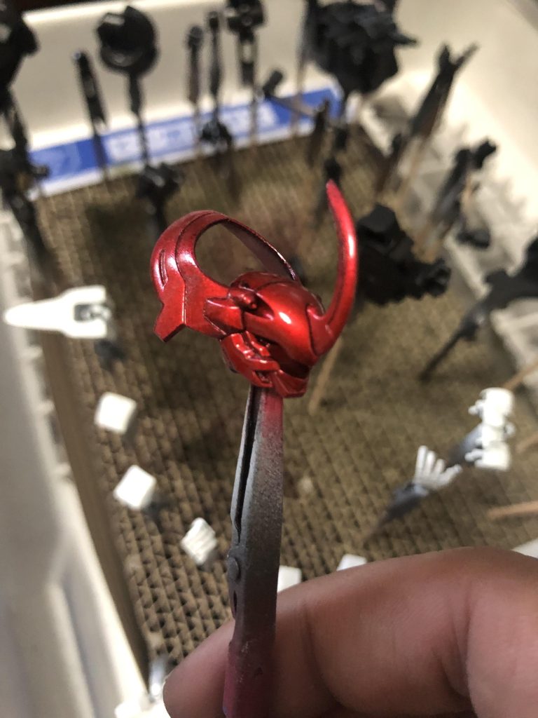 つや消し吹く前。Cクリアルージュ6.5Cクリアピンク3.5くらいで調色。つや消し吹くと色味が変わるので調整が難しいです。