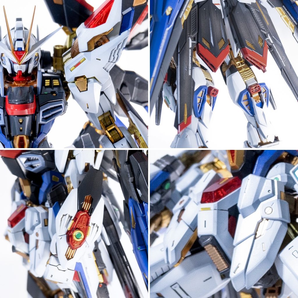 部分的に色を変えています。色分けされていたライトグレーを全て白に。腰のレールガンを黒に。ふくらはぎ辺り、他諸々。