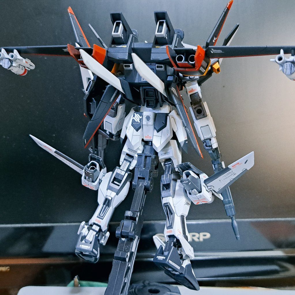 バックショットもイケメン。バーニア内部など、一部は筆塗りしています。