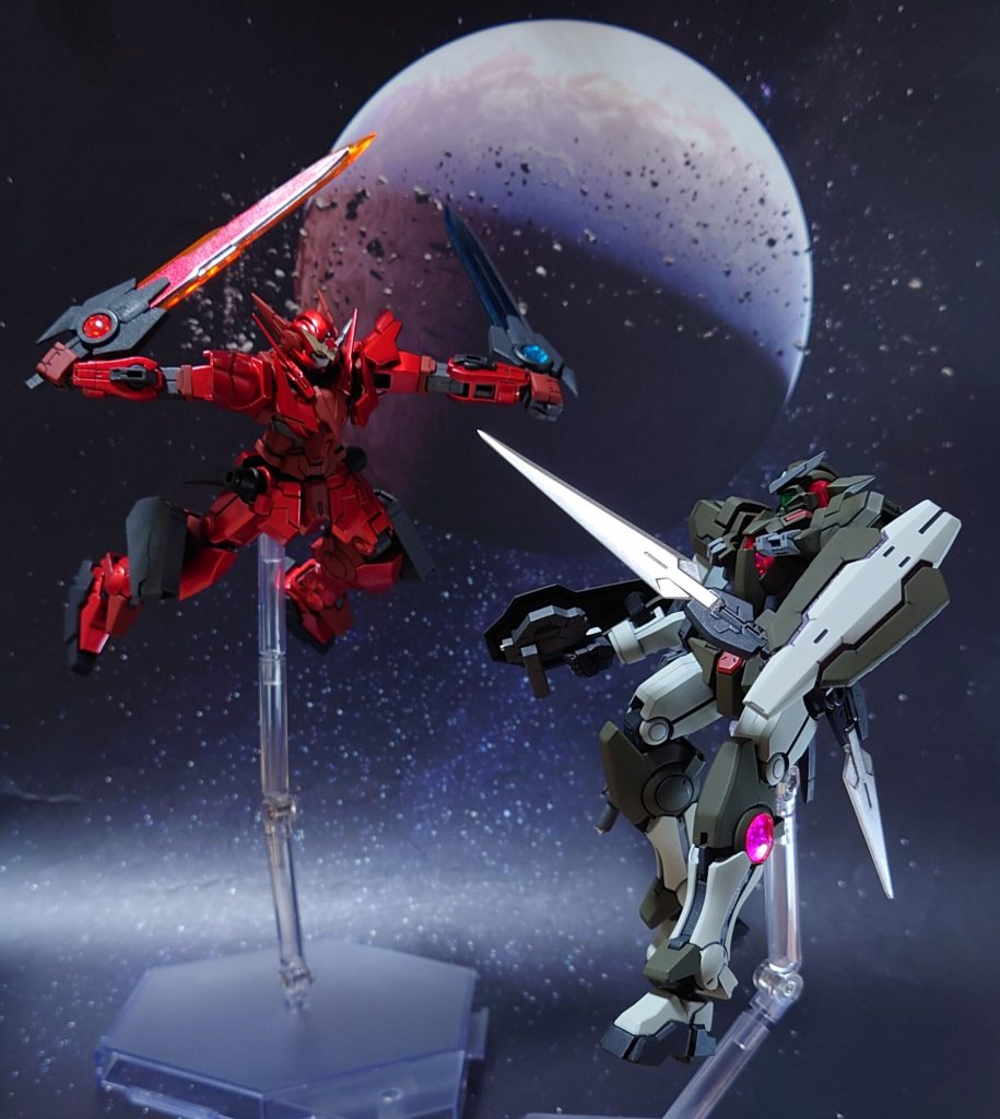 ミキシング相手のガンダムアストレア Type‐Dとの一騎討ち。