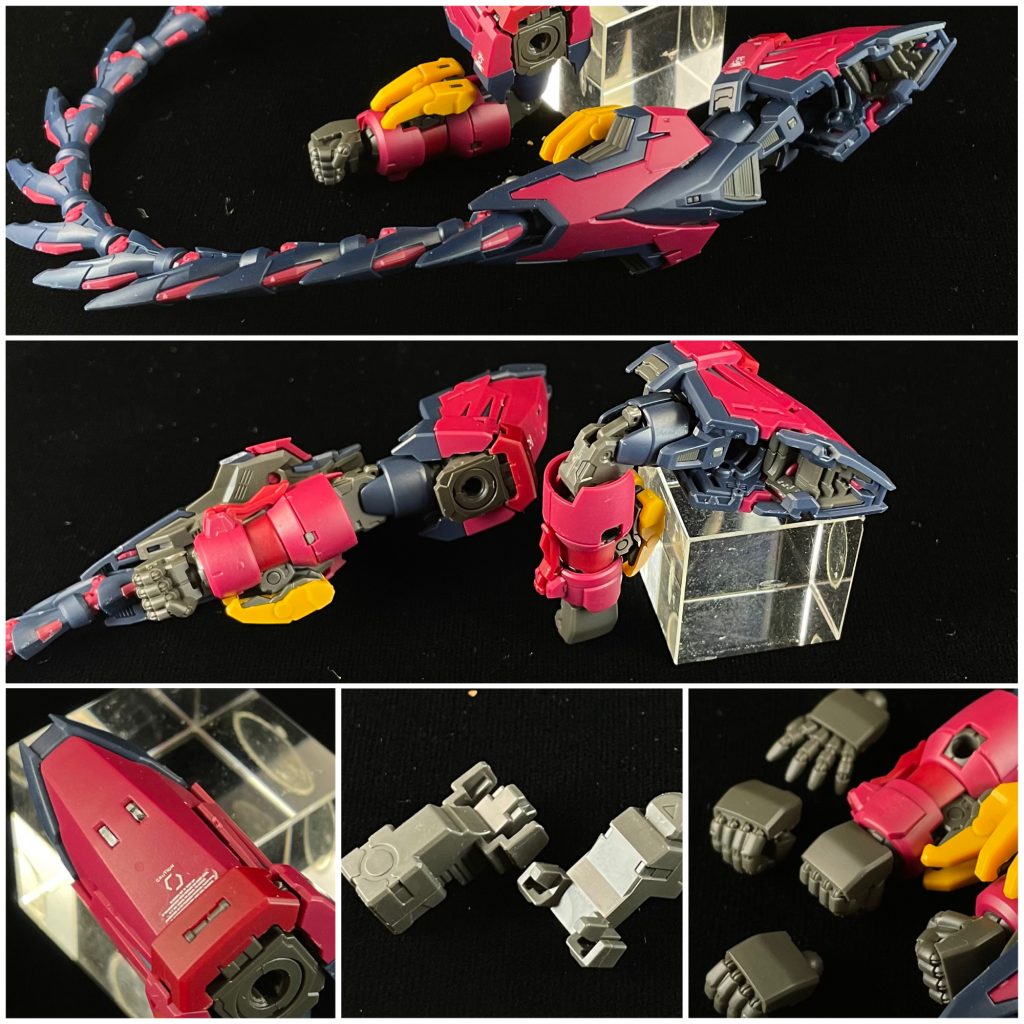 ずっと、、近所のJoshinで残ってるから、試しに買ってみました(^^)RGエピオン。実は、初めての RG です。あっ！MK-2の腕フレームだけは 組んだ事 ありました 笑開封、、パーツの多さにビックリ。まぁ、想像はしてたんすけど ビックリ。アンダーゲートが多くて バリ処理も簡単。ところどころ、気になる位置にあったけど、、ここまでくると、今まで僕は否定的やったけど、高級片刃ニッパーが 使ってみたくなりました。ヤスリほぼゼロでいけるかも、、？まぁ、ヒケはちゃんとありましたけどね 笑ポリキャップが無いけど しっかりしてて、複雑な構成やけど、バチピタフィット。ピンセットは手放せないけど、感心しまくり。仮組みだけで 4h位かかりました 爆で、、問題は ディテールっすよ(･･;)最近、実は自分で、ちょっとずつ上手になって来たかな って思ってました 笑1/144に見合った制作が出来るようになってきたかなぁ なんて思ってました 笑あ〜、もう、まいったです汗ディテが細かいのに 全部 シャキッとしてて、自分が思いつかないディテがたくさん入ってて、とくに フレームは 大興奮の連続、、。フレームパーツの6割くらいには 脳汁出まくりながら、ごめんなさいって言ったような気がします (･･;)以前は、、制作中に パーツを紛失しても、スキルアップのチャンスやで！無い物は作れば良いんやで！なんて 思ってましたけど、、僕には到底無理なレベルが 量産＆販売されてました 笑うらしま太郎な気持ち。まぁ、ムチだけ、、変な素材で塗装できないです。バチバチの変形ギミックもあるし、ポージングが楽しそうなキットなんで、今回は 久々のEZフィニッシュ。部分塗装で仕上げて、しっかり遊べるプラモデルとして、完成させました^ ^品質が高すぎて、、プラモデルと呼べる代物では無い気がしますけど、、普段の、、僕のHGUCの作品よりカッコ良い気がしてます(^^;;・キット付属のデカールは　メタリックシールのみ 部分的に使用（モノアイ等）▶︎その他は 市販水転写デカールで対応