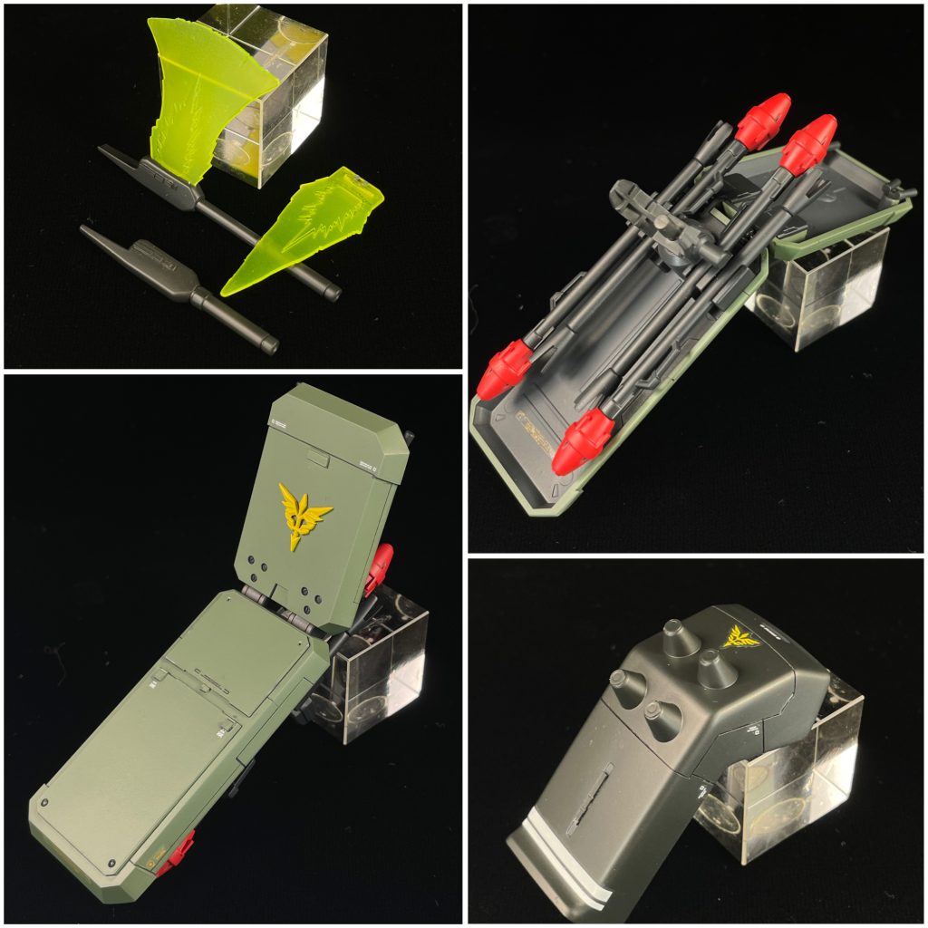 ⚪︎制作内容◎全身・プロポーションの見直し・スジボリ、プラ材等で 適所ディテールアップ◎頭部・モノアイを市販品に変更・口は開口◎胴体・腰分での延長加工/2mm・股関節軸の位置変更/前方下部へ・胴体合わせ目はモールド処理◎腕部・肩をハの字に構えれる様、肩アーマーの内側を削り込み。・肩の合わせ目処理・スパイクをシャープに加工・握り手を 他キットのパーツから制作▶︎手の甲は足りない為 選択式になります◎脚部・太ももを幅増し加工/1mm・脚の後ハメ加工による合わせ目処理・フクラハギ下のディテールは 合わせ目処理の邪魔になる為、プラ材で作り直し◎他・ヘルメット裏以外の全てのバーニア内部に金属パーツを配置・ライフルの合わせ目処理・ホークグリップのディテールはパーティングラインが邪魔な為、作り直し。