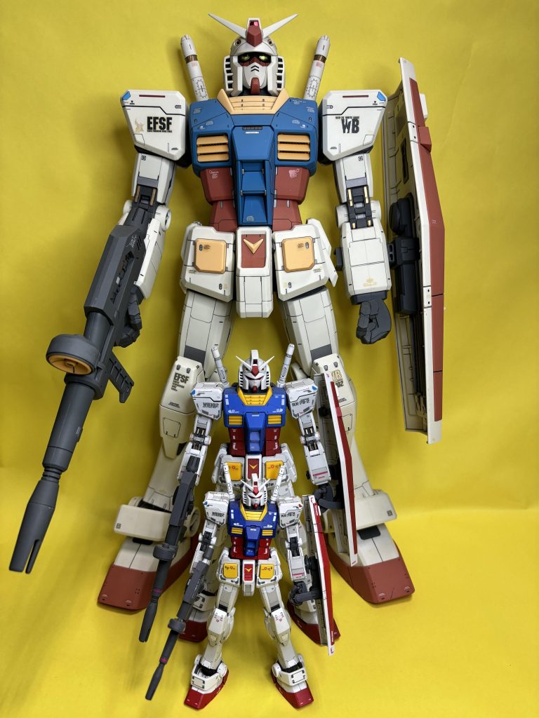 メガ、MG、RG 1/1お台場ガンダムとデザインいっしょ。