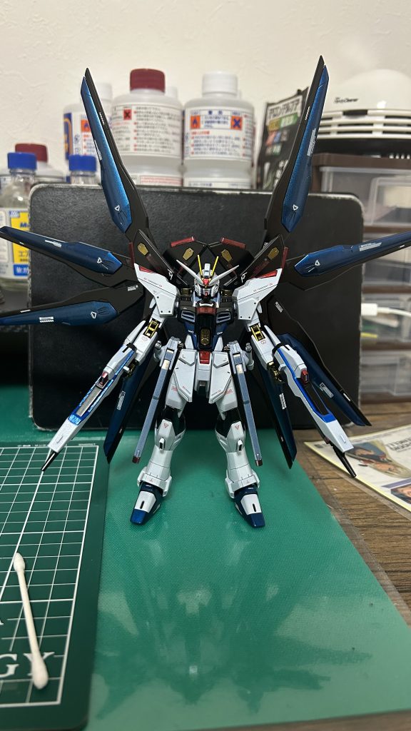 完成です!HGのストフリは部品が折れそうでヒヤヒヤでした(´Д`;)