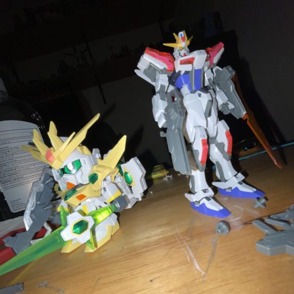 SDBFスターウイニングガンダムとEGビルドストライクガンダムエクシードギャラクシー