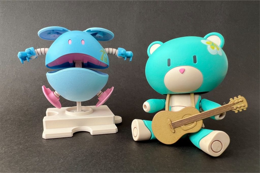 #塗装AQUEOUS水性ホビーカラー（ホワイト＋スカイブルー、ホワイト＋エメラルドグリーン、ホワイト＋ピンク、ニュートラルグレー、ダークイエロー、ピンク）#スミ入れTAMIYA スミ入れ塗料（ブラウン）#トップコート水性プレミアムトップコート（つや消し）