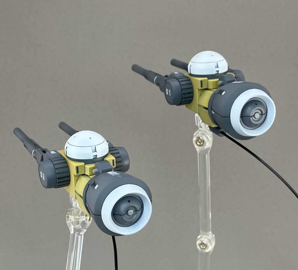 バオリパックバオリパックは前後に長くなるように変更して、2機に増やしました。個人的にはインコムなどの有線兵器は2つあるイメージがあります。