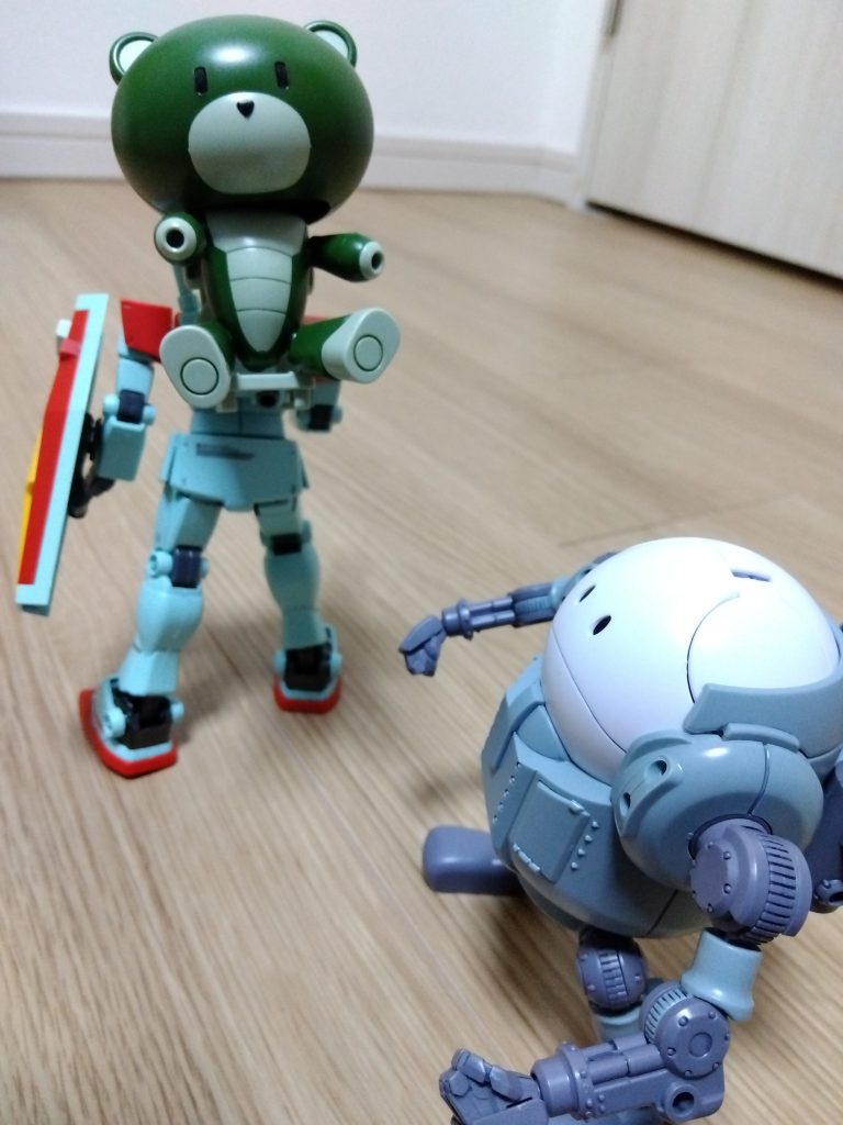 ジムに背負ってもらいました。