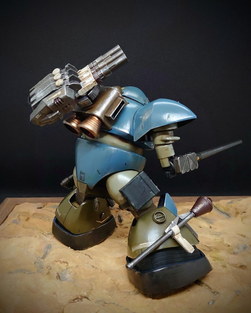 【砲撃戦闘 ゴッグ③】今回はチッピングをちゃんとやってみました背部キャノンは前後稼働が多少出来るようにすべきだったか・・・