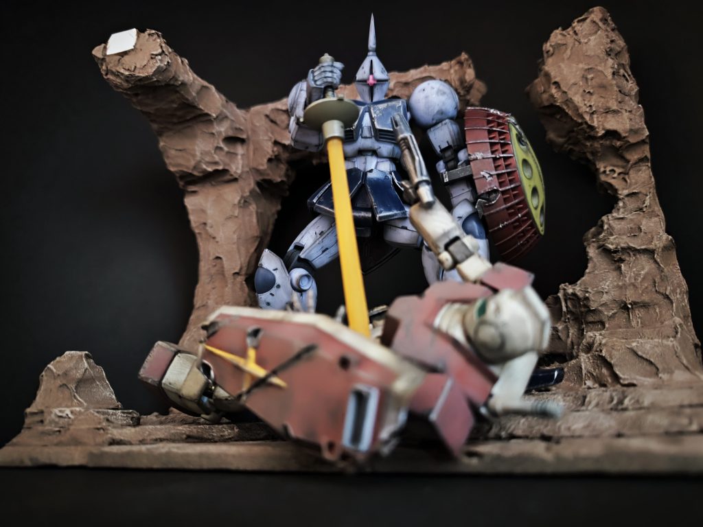 プレバンから出てるGストラクチャーを真似てジャブローっぽいジオラマも作成