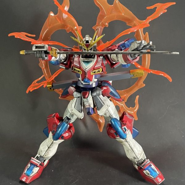 カミキバーニングガンダム　ウェザリング仕上げ